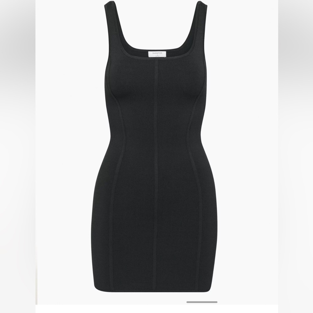 Aritzia sculpt black bustier dress